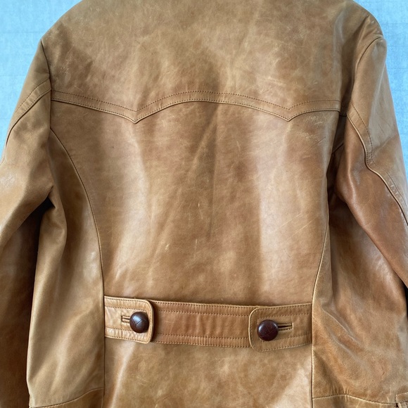 J Crew tan leather pea coat - Picture 9 of 11